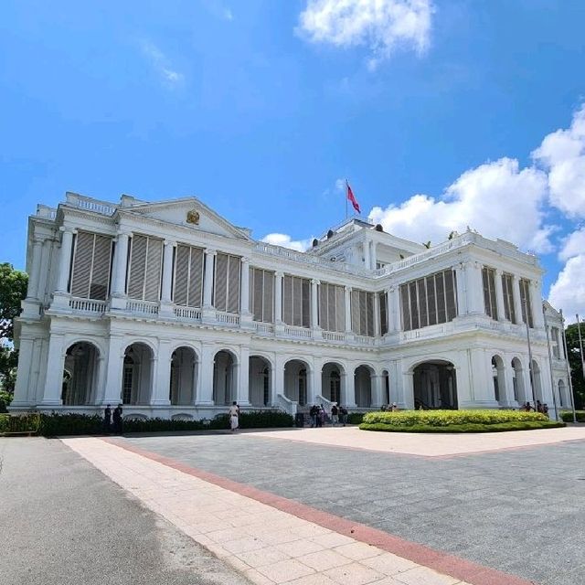 Manicured gardens in the Istana