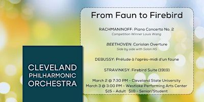 Cleveland Philharmonic: From Faun to Firebird | Cleveland State University- Waetjen Auditorium