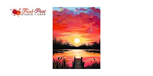 In-Studio Paint Night - Sunset on the Dock Acrylic Painting | Fresh Paint Studio + Cafe Toronto