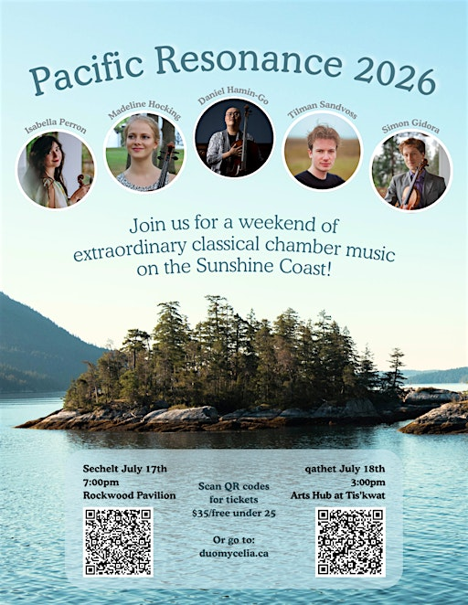 Pacific Resonance Festival: July 17 2026 - Rockwood Pavilion in Sechelt | Rockwood Pavillion