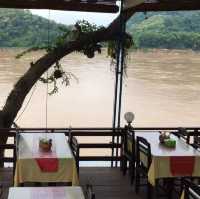 Breakfast by the Mekong River. 
