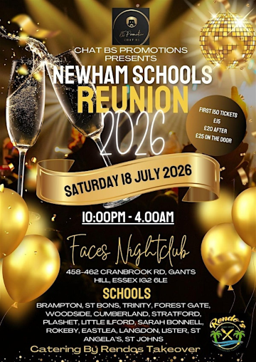 BS Promotions Newham Schools Reunion 2026 | Faces NightClub