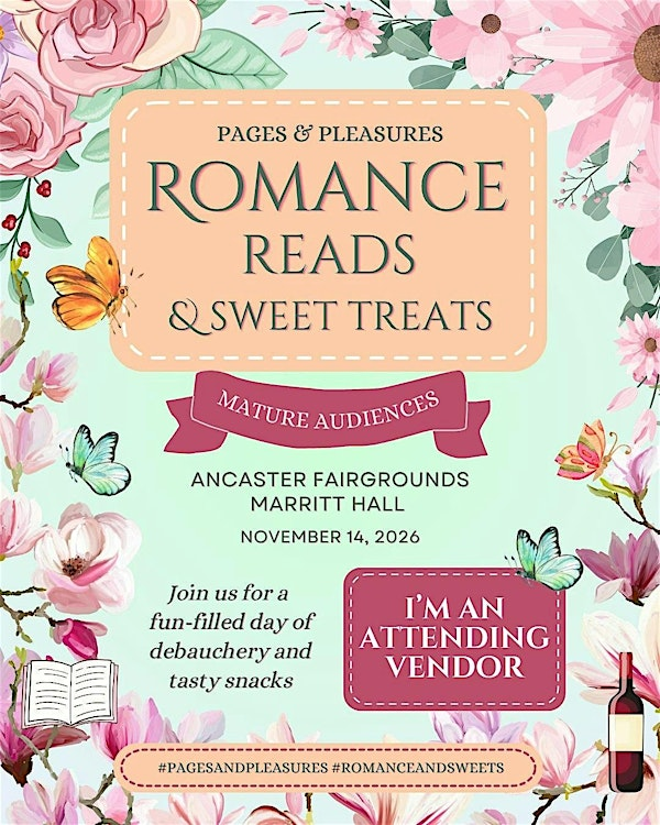 Ancaster Romance Book Fair and Sweet Treat Market! Free Entry & Parking | Ancaster Fairgrounds