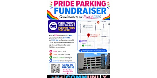 CRRC Pride Parking Fundraiser | 123 E Michigan St