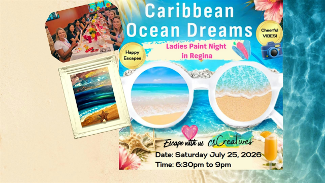 Caribbean Ocean Dreams: Ladies Paint Night | Pumpjacks Cathedral - Regina