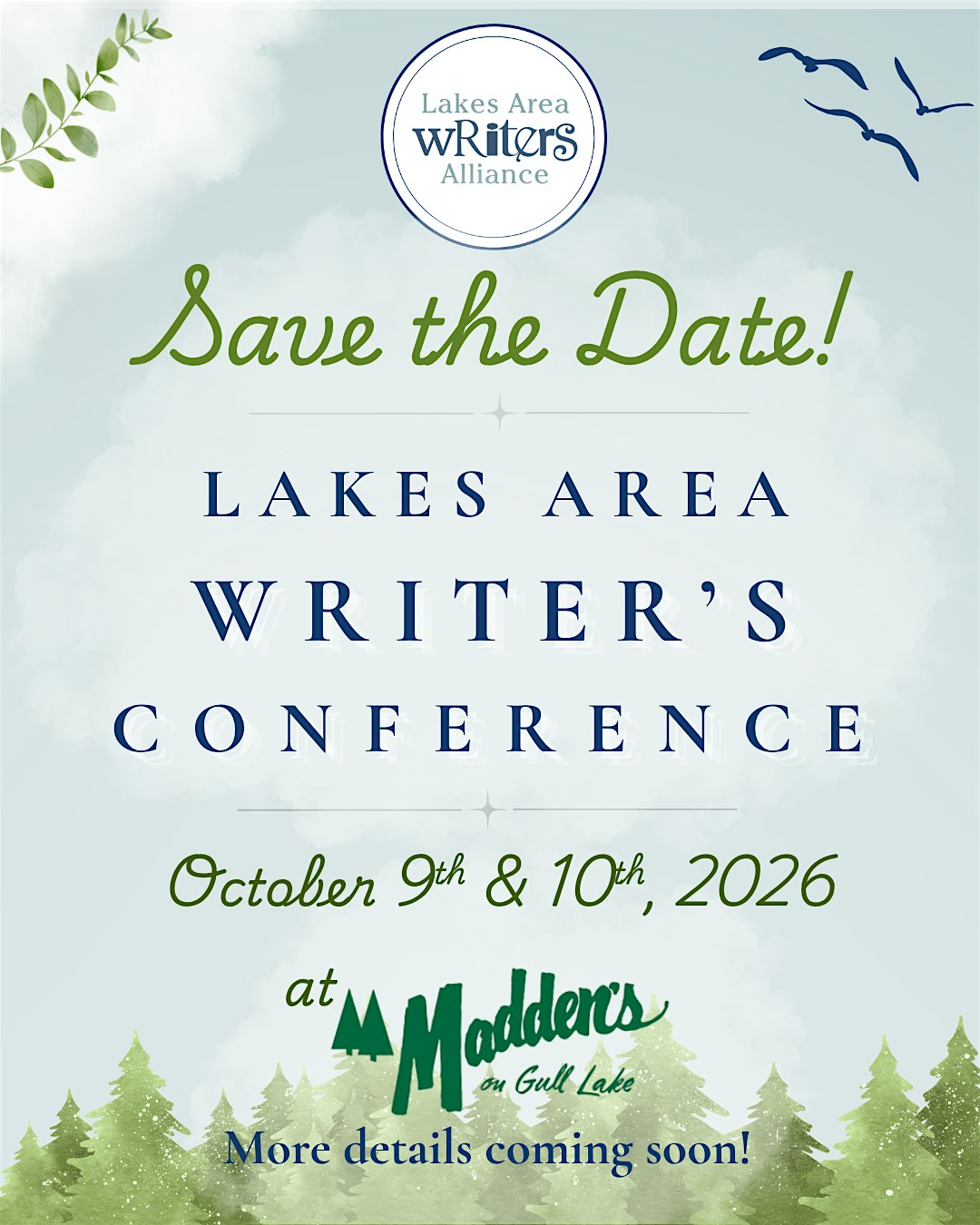 2026 Lakes Areas Writer's Conference | Madden's On Gull Lake