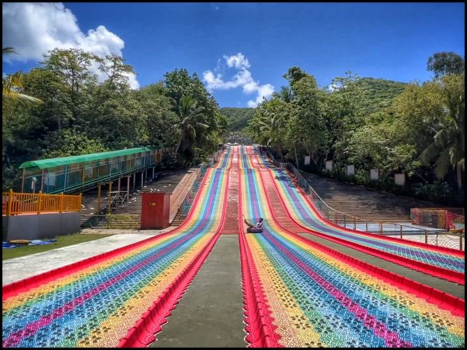 Rainbow slide at Daxiao Dongtian Kathmandu Travelogues