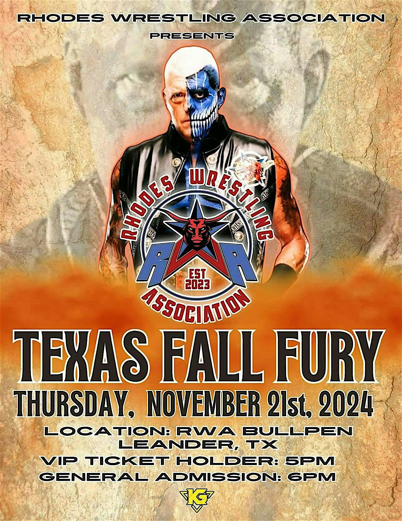 Rhodes Wrestling Association Presents: Texas Fall Fury | 10921 E Crystal Falls Pkwy, H-501