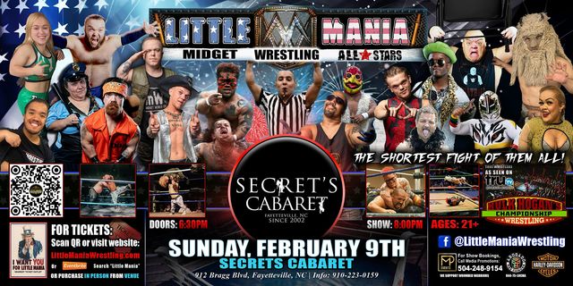 Fayetteville, NC - Little Mania Midget Wrestling @ Secrets Cabaret | Secrets Cabaret