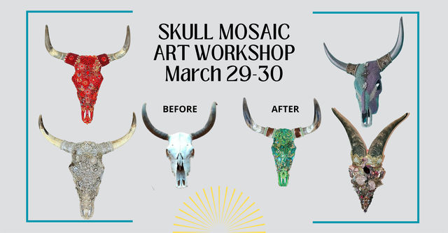Skull Mosaic Workshop | Mad Catter Art Studio by Misty Martin