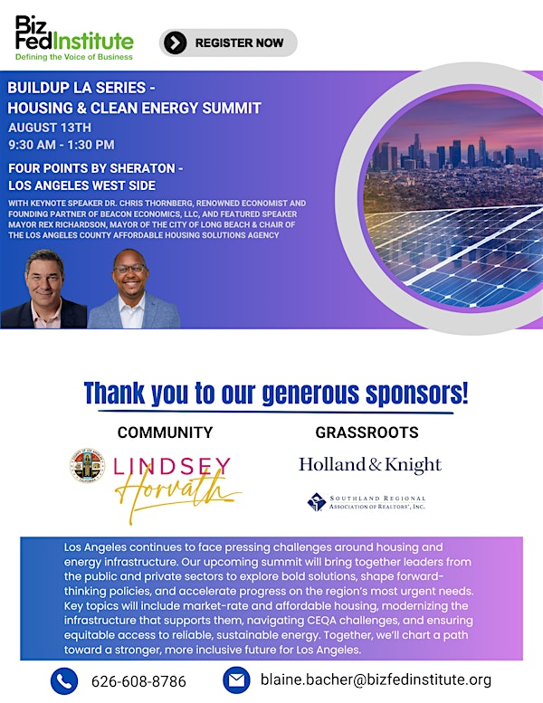 BuildUp LA Series - Housing & Clean Energy Summit | Four Points by Sheraton Los Angeles Westside
