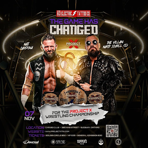 PROJECT X WRESTLING PRESENTS:  THE GAME HAS CHANGED | Caruso Club