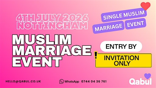 Nottingham  - MUSLIM MARRIAGE EVENT | 1-to-1 Single Meetup | INVITE ONLY | Crowne Plaza Nottingham by IHG
