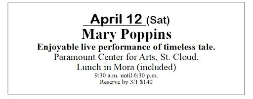 Day trip from Duluth to Mary Poppins - musical, Paramount, St. Cloud | Perkins Restaurant & Bakery