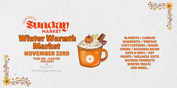 Toronto Sunday Market: Winter Warmth Market | The Parkdale Hall