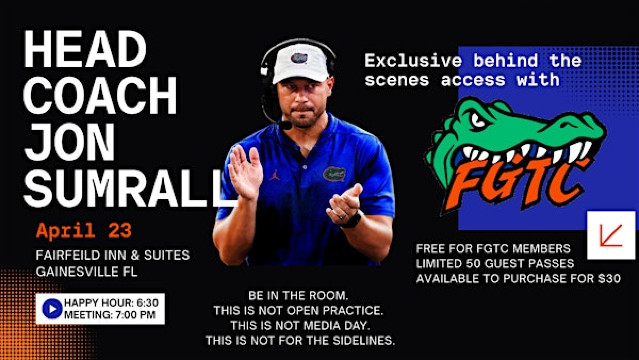 Head Coach Jon Sumrall Speaking at the Fightin' Gator Touchdown Club | Fairfield Inn & Suites Gainesville I-75