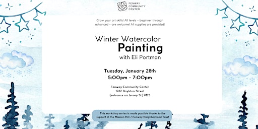 Watercolor Winter Painting w Eli Portman | Fenway Community Center