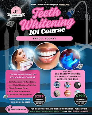 Teeth Whitening 101 Educational Course $299 | Pink Caviar University