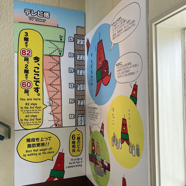 階段でチケット売場へ