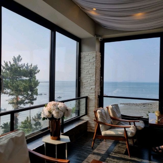 선재도 플로레도커피에서 오션뷰 감상하기🏝