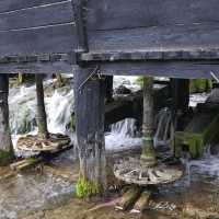 Small wooden unique watermill in the world!