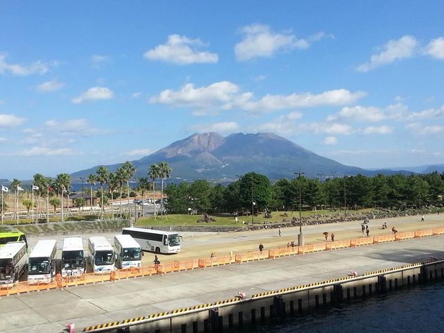 鹿兒島郵輪碼頭📸️📸️🤩｜火山🌋