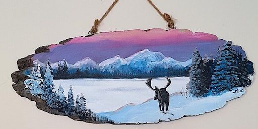 Moose at Dawn on Wood, a PAINT & SIP EVENT with Lisa | St Kieran Community Center for the Arts
