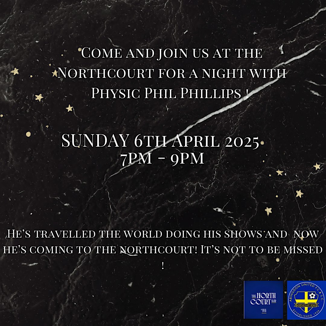 A night with psychic Phill Phillips | Abingdon United Football Club