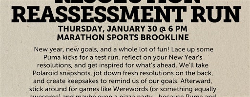 Resolution Reassessment Run - Brookline | Marathon Sports