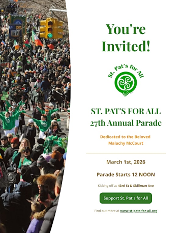 The 2026 St Pat’s For All Parade! | 43rd Street & Skillman Avenue