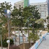 石硤尾公園-粉紅與粉藍色相映而成