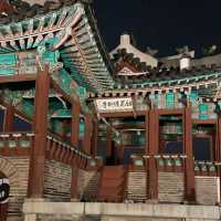 Suwon fortress lake night view in fall