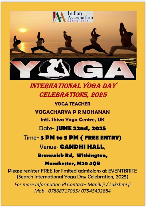 International Yoga Day Celebration, Manchester | Gandhi Hall