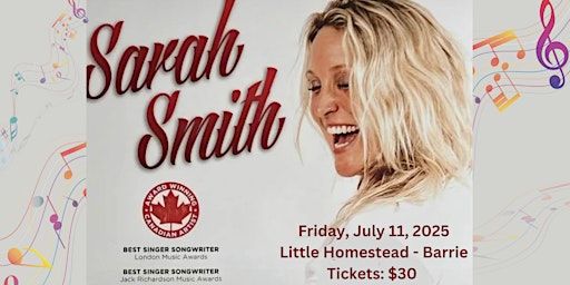 Sarah Smith: A Night of Soulful Music | Barrie