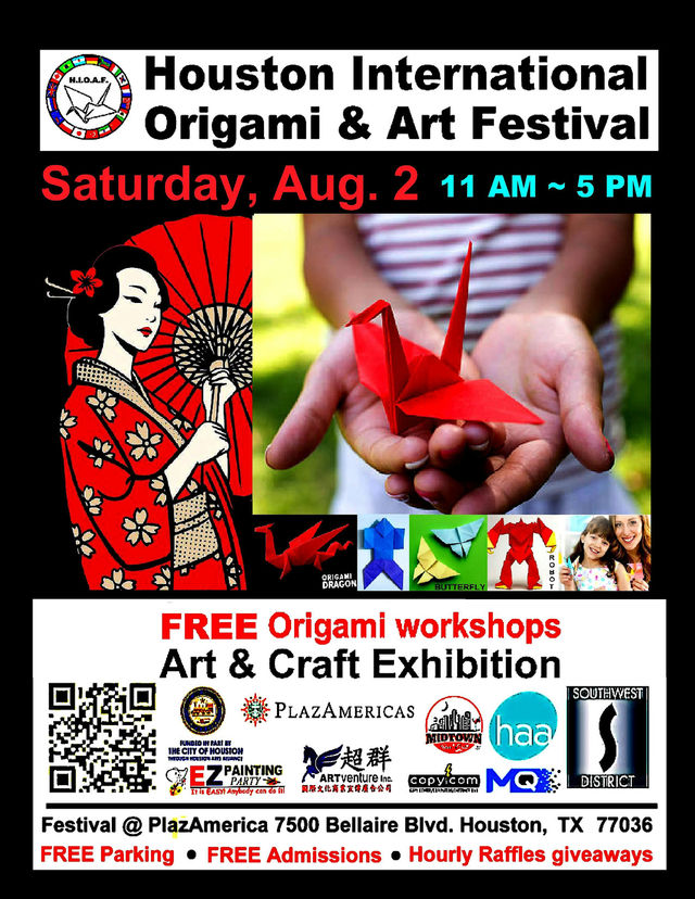 2nd Annual Southwest Houston Origami and Arts Festival | 7500 Bellaire Blvd