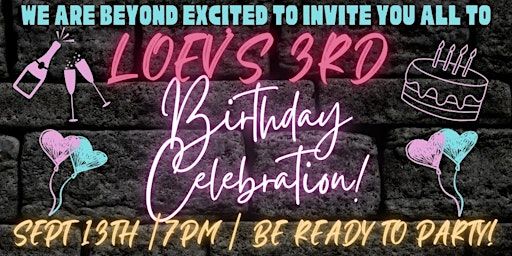 LOEV's 3rd Birthday Celebration- Saturday Sept 13th, LOEV, Moorabbin | LOEV
