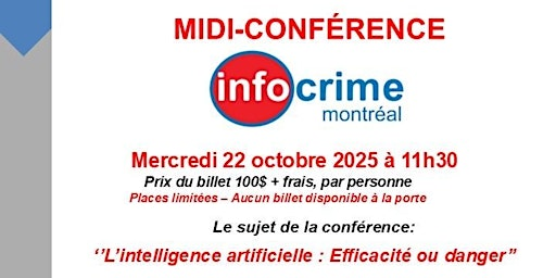 Midi conférence/L’intelligence artificielle = Efficacité ou Danger | 5285 Bd Henri Bourassa O