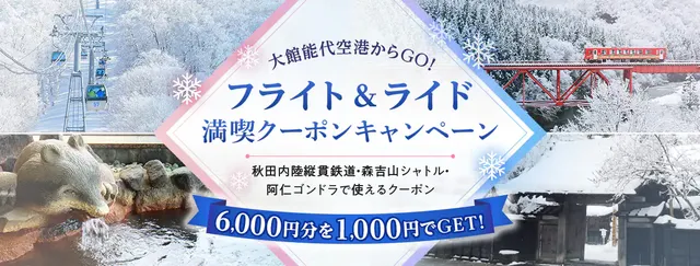 大館能代空港からGO！フライト＆ライド満喫クーポンキャンペーン | 秋田