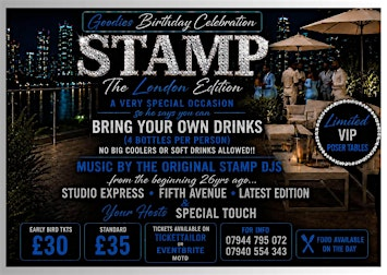 STAMP THE LONDON EDITION & THE BIRTHDAY CELEBRATION FOR WJ GOODGROOVE | Blakes Golf Club