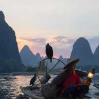 Flowing rivers, mountains, and paddy fields of Guilin