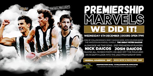 Premiership Marvels ft Peter, Josh & Nick Daicos LIVE at Shoppingtown Hotel | Shoppingtown Hotel