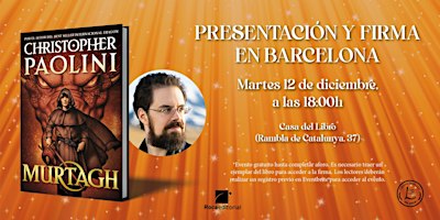 Presentación y firma de Christopher Paolini en Barcelona | Casa del Llibre