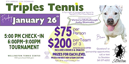 5th Annual Lisa Bowman Triples Tennis Tournament | Wellington Tennis Center