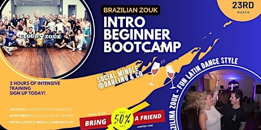 Intro Beginner Dance Bootcamp & Social Mingle | Sun 23rd Mar 2025 | Cloud 9 Zouk - Latin Dance Classes & Social in Brisbane
