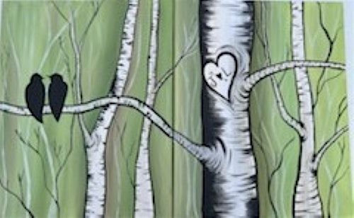 Enjoy this beautiful “Love Remains” Paint and Sip Couples Painting event | Brick & Barrel Kitchen + Bar
