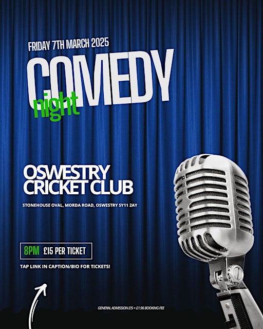 Comedy Night @ OCC #3 | Oswestry Cricket Club, Morda Road, Oswestry, UK
