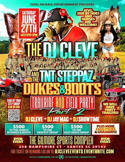 DJ CLEVE & THE TNT STEPPAZ DUKES AND BOOTS TRAILRIDE/FIELD PARTY PART II | Gilmore Sports Complex
