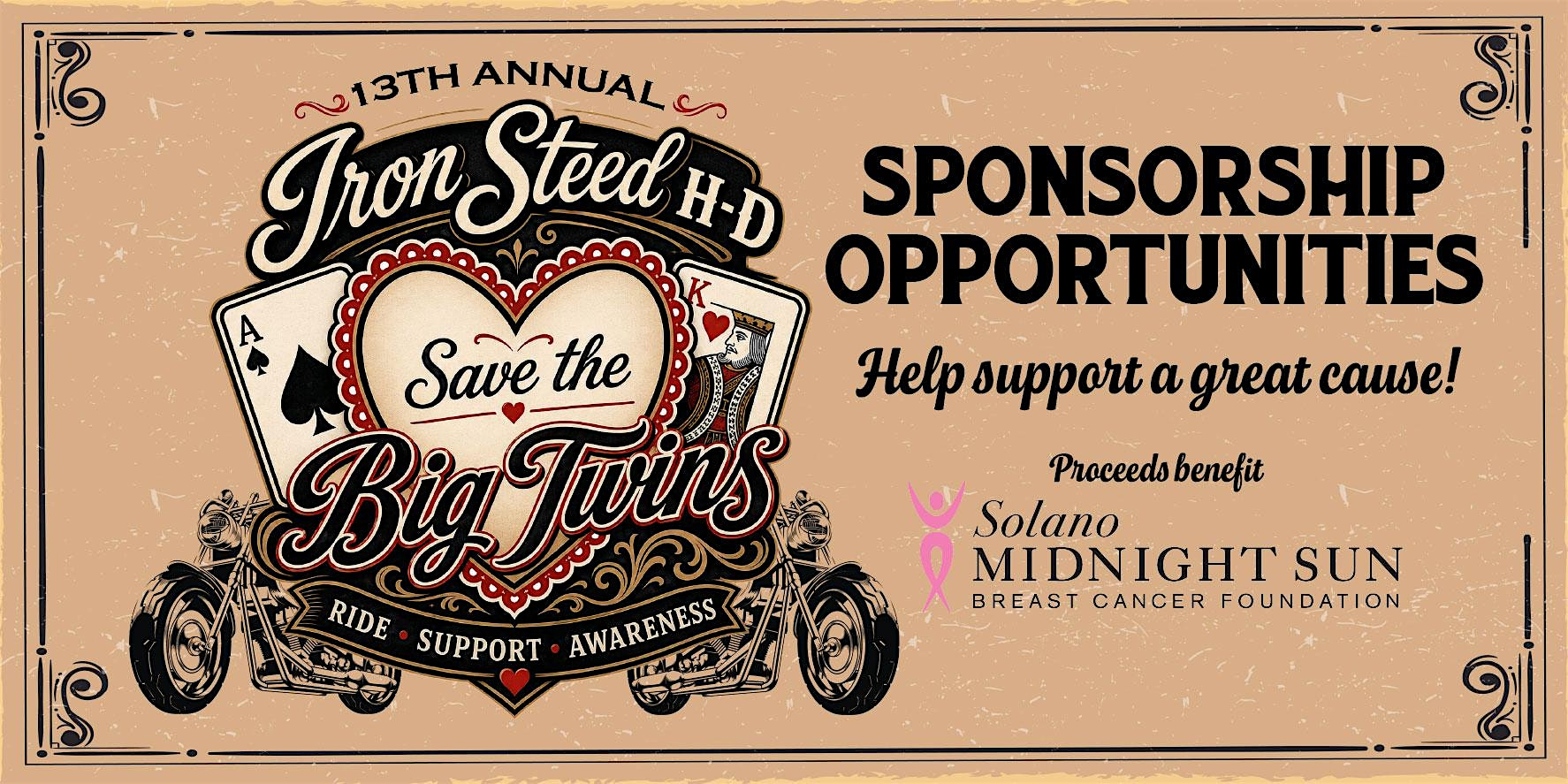 Sponsorship Opportunities - 13th Annual Save the Big Twins Blackjack Run | Iron Steed Harley-Davidson