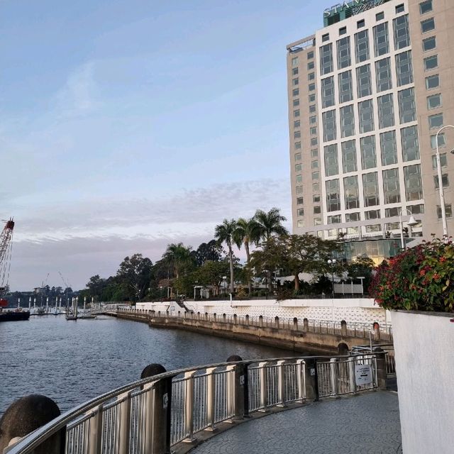 Beautiful Brisbane River With Sunrise