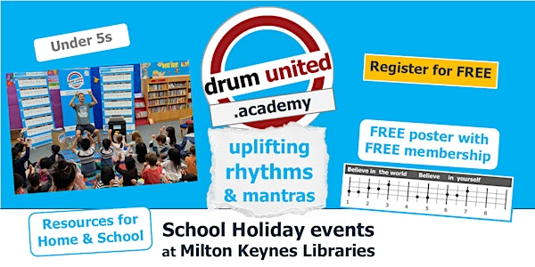 drum united @ Milton Keynes ~ Central Library ~ School Holiday ~ Under 5s | Milton Keynes Central Library